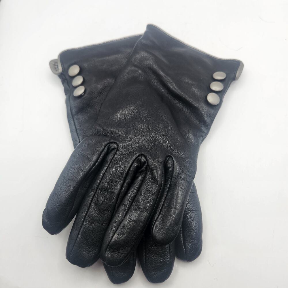 Ann Taylor Leather Gloves Womens Size M Side Slit Wrist